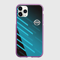 Чехол iPhone 11 Pro матовый Nissan geometry sport, цвет: 3D-фиолетовый
