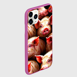 Чехол iPhone 11 Pro матовый Поросята, цвет: 3D-фиолетовый — фото 2