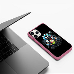 Чехол iPhone 11 Pro матовый Morty and Rick - we are Venom, цвет: 3D-малиновый — фото 2