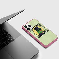 Чехол iPhone 11 Pro матовый Pepe is the main cryptocurrency, цвет: 3D-малиновый — фото 2