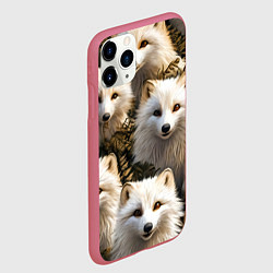 Чехол iPhone 11 Pro матовый Песцы, цвет: 3D-малиновый — фото 2