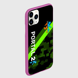 Чехол iPhone 11 Pro матовый Portal camo steel geometry, цвет: 3D-фиолетовый — фото 2