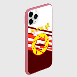 Чехол iPhone 11 Pro матовый Portal geometry game, цвет: 3D-малиновый — фото 2