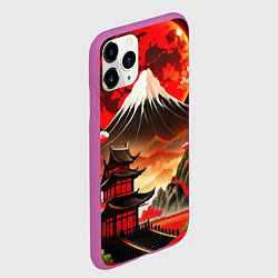 Чехол iPhone 11 Pro матовый Коллаж Японской природы, цвет: 3D-фиолетовый — фото 2