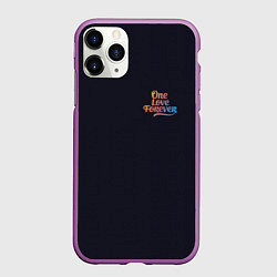 Чехол iPhone 11 Pro матовый One love forever, цвет: 3D-фиолетовый