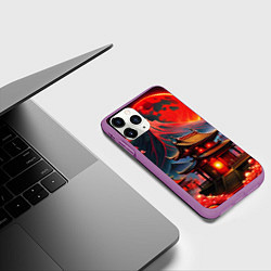 Чехол iPhone 11 Pro матовый Japan red nature, цвет: 3D-фиолетовый — фото 2