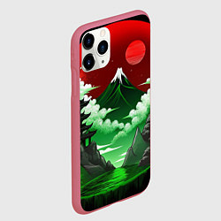 Чехол iPhone 11 Pro матовый Япония красно-зеленая природа, цвет: 3D-малиновый — фото 2