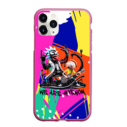 Чехол iPhone 11 Pro матовый Rick-Venom and Morty - rock group, цвет: 3D-малиновый