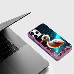 Чехол iPhone 11 Pro матовый Аистенок, цвет: 3D-фиолетовый — фото 2