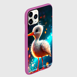 Чехол iPhone 11 Pro матовый Аистенок, цвет: 3D-фиолетовый — фото 2