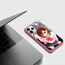 Чехол iPhone 11 Pro матовый Дандадан - Момо Аясэ, цвет: 3D-малиновый — фото 2