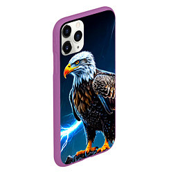 Чехол iPhone 11 Pro матовый Орел и молния, цвет: 3D-фиолетовый — фото 2