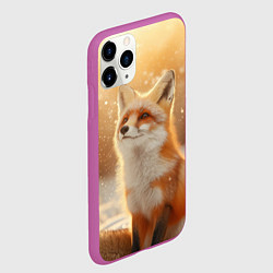 Чехол iPhone 11 Pro матовый Лисица в снежном лесу, цвет: 3D-фиолетовый — фото 2