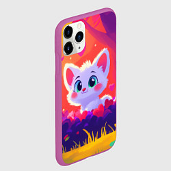 Чехол iPhone 11 Pro матовый Влюбленный милый песец, цвет: 3D-фиолетовый — фото 2