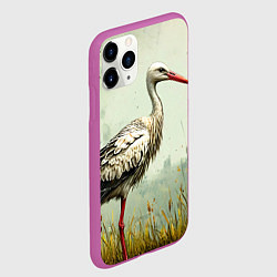 Чехол iPhone 11 Pro матовый Аист, цвет: 3D-фиолетовый — фото 2
