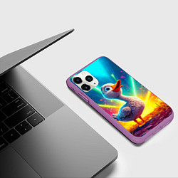 Чехол iPhone 11 Pro матовый Веселая уточка, цвет: 3D-фиолетовый — фото 2
