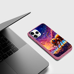 Чехол iPhone 11 Pro матовый Муравей в космосе, цвет: 3D-малиновый — фото 2