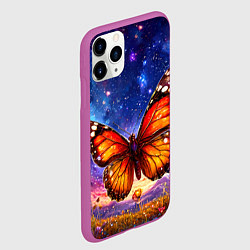 Чехол iPhone 11 Pro матовый Бабочка в космосе, цвет: 3D-фиолетовый — фото 2