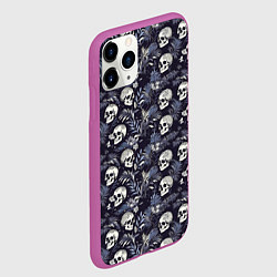 Чехол iPhone 11 Pro матовый Черепа и ветви пальмы, цвет: 3D-фиолетовый — фото 2