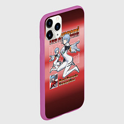 Чехол iPhone 11 Pro матовый Аянами Рэй из Евангелион, цвет: 3D-фиолетовый — фото 2