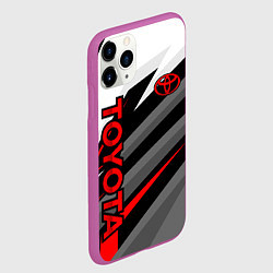 Чехол iPhone 11 Pro матовый Toyota - белый и красный, цвет: 3D-фиолетовый — фото 2