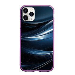 Чехол iPhone 11 Pro матовый Геометрическая синяя текстура, цвет: 3D-фиолетовый