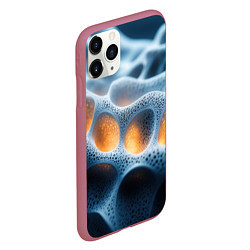 Чехол iPhone 11 Pro матовый Объемные соты, цвет: 3D-малиновый — фото 2