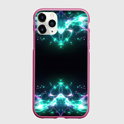 Чехол iPhone 11 Pro матовый Блестки света - текстура, цвет: 3D-малиновый