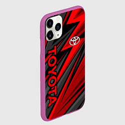 Чехол iPhone 11 Pro матовый Toyota - красный спортивный, цвет: 3D-фиолетовый — фото 2