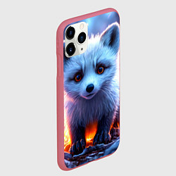 Чехол iPhone 11 Pro матовый Песец в искрах, цвет: 3D-малиновый — фото 2