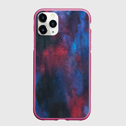 Чехол iPhone 11 Pro матовый Тай-дай космос, цвет: 3D-малиновый