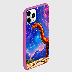 Чехол iPhone 11 Pro матовый Диплодок звездной ночью, цвет: 3D-фиолетовый — фото 2
