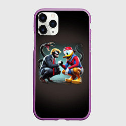 Чехол iPhone 11 Pro матовый Venom-Trump and Spider-Duck meme, цвет: 3D-фиолетовый