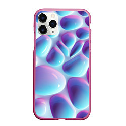 Чехол iPhone 11 Pro матовый Впадины из сот - текстура, цвет: 3D-малиновый