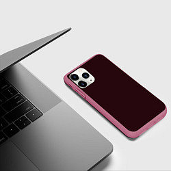 Чехол iPhone 11 Pro матовый Бордовый, цвет: 3D-малиновый — фото 2