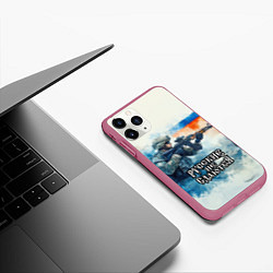 Чехол iPhone 11 Pro матовый Русские не сдаются, цвет: 3D-малиновый — фото 2