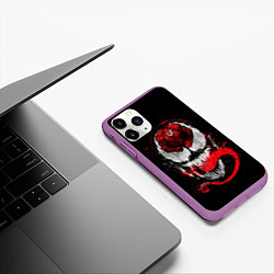 Чехол iPhone 11 Pro матовый Let there be Carnage, цвет: 3D-фиолетовый — фото 2