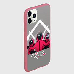 Чехол iPhone 11 Pro матовый Персонажи из Игра в кальмара, цвет: 3D-малиновый — фото 2