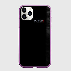 Чехол iPhone 11 Pro матовый Shepard N7 - темный, цвет: 3D-фиолетовый