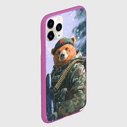 Чехол iPhone 11 Pro матовый Русский солдат патриот, цвет: 3D-фиолетовый — фото 2