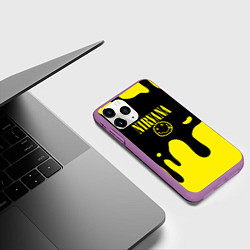 Чехол iPhone 11 Pro матовый Нирвана потёки, цвет: 3D-фиолетовый — фото 2