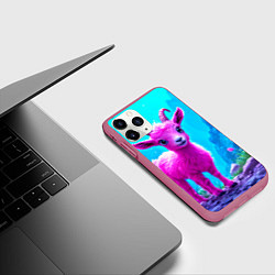 Чехол iPhone 11 Pro матовый Розовый козлик, цвет: 3D-малиновый — фото 2