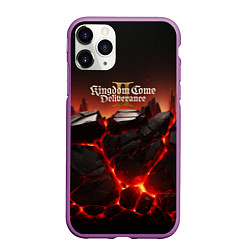 Чехол iPhone 11 Pro матовый Kingdom Come Deliverance 2 черные камни, цвет: 3D-фиолетовый