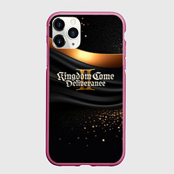 Чехол iPhone 11 Pro матовый Kingdom Come Deliverance 2 черная ткань с золотом, цвет: 3D-малиновый