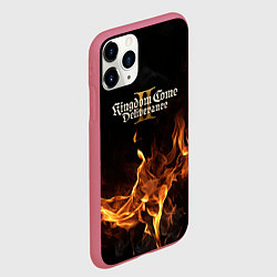 Чехол iPhone 11 Pro матовый Kingdom Come Deliverance 2 лого и огонь, цвет: 3D-малиновый — фото 2