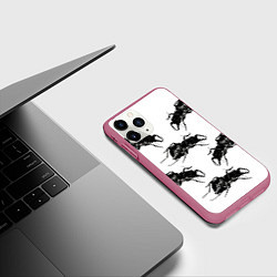 Чехол iPhone 11 Pro матовый Mezzanine, цвет: 3D-малиновый — фото 2