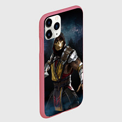 Чехол iPhone 11 Pro матовый Mortal Kombat - Скорпион, цвет: 3D-малиновый — фото 2