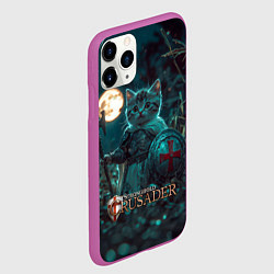 Чехол iPhone 11 Pro матовый Stronghold Crusader котенок рыцарь, цвет: 3D-фиолетовый — фото 2