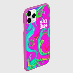 Чехол iPhone 11 Pro матовый Abstract floral pattern - aloha, цвет: 3D-фиолетовый — фото 2