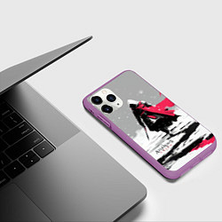 Чехол iPhone 11 Pro матовый Assassins Creed winter ninja, цвет: 3D-фиолетовый — фото 2